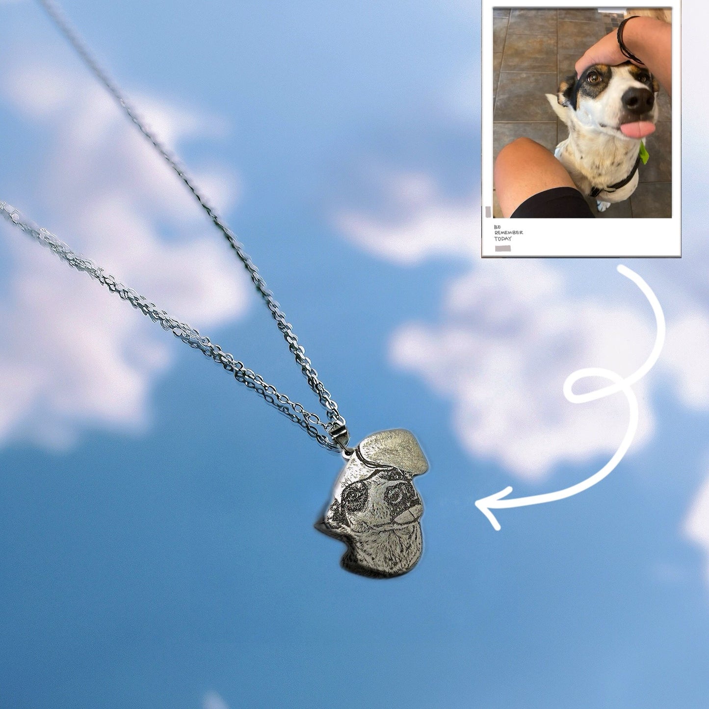 Custom Pet Outline Necklace – Waterproof Titanium Steel Jewelry