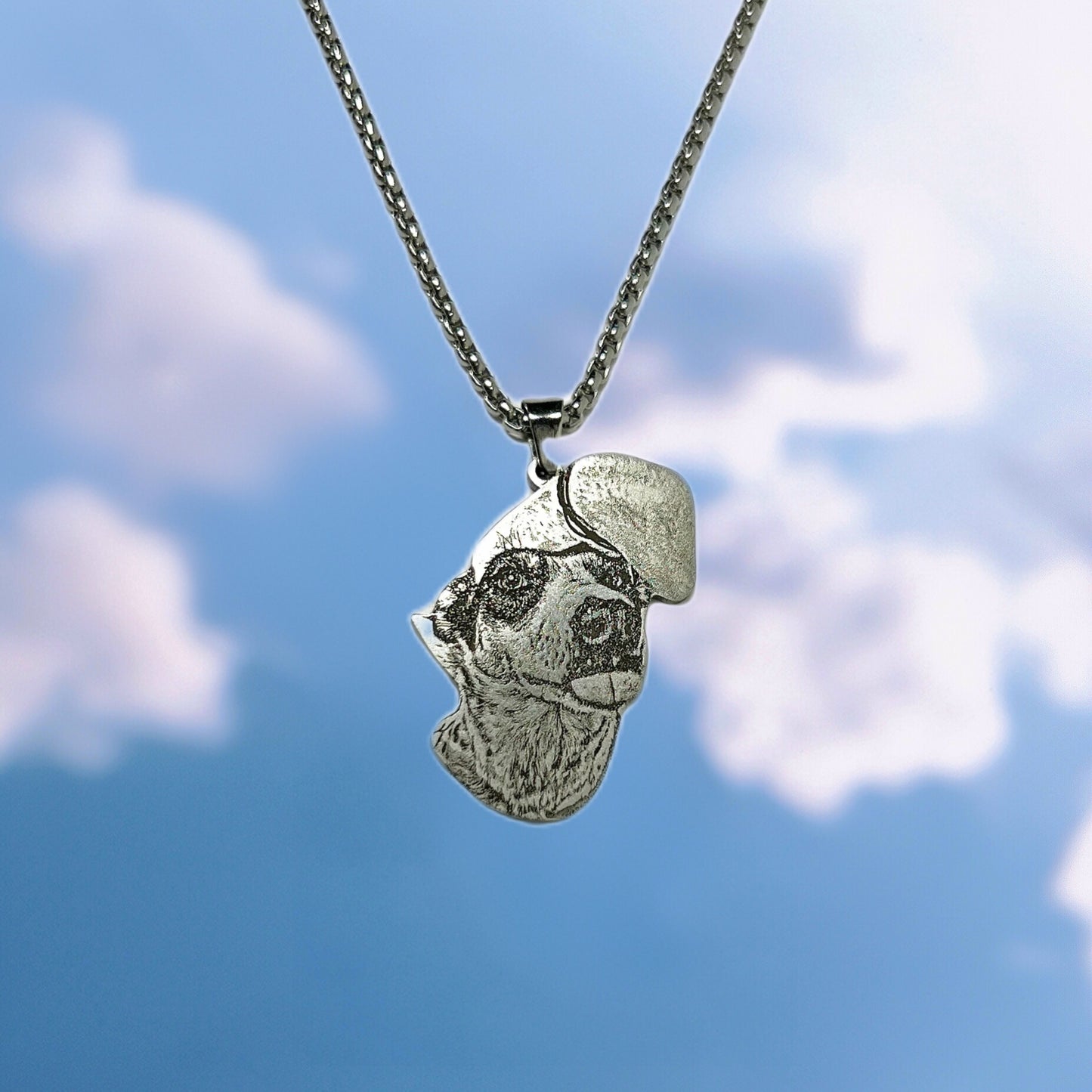 Custom Pet Outline Necklace – Waterproof Titanium Steel Jewelry