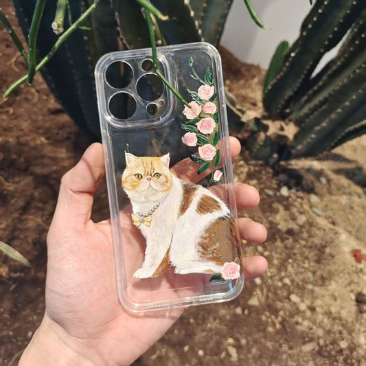 Custom Hand-Painted Pet Portrait Phone Case – One-of-a-Kind Keepsake