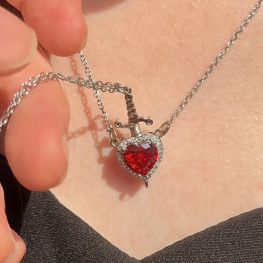 Heart & Sword Couples Necklace